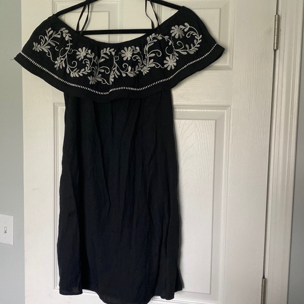 Off the shoulder black dress